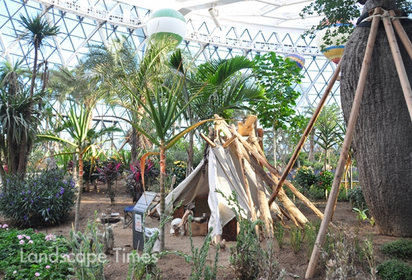 식사나 휴식을 위해 설치한 식물탐험대의 캠프를 재현한 공간 '식물탐험대의 고단한 여정'
