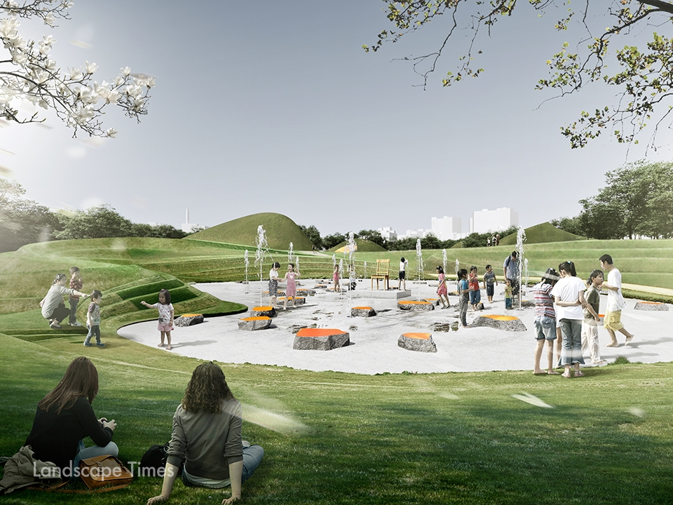 오는 2024년 준공를 목표로 일상 속 추모공원으로 조성되는 효창공원 기본구상안 시뮬레이션.