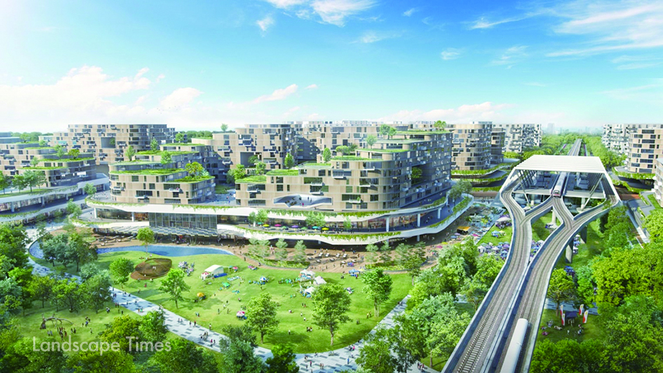 Forest Town. 싱가포르 탕가 지역에서 개발 중인 주거 단지로 바이오필리아 콘셉트로 계획됨  ⓒ싱가포르 주택개발청(HDB)