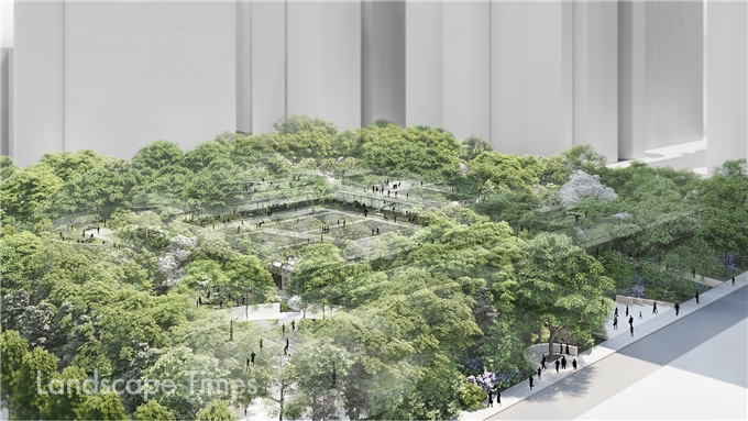 ‘오목공원 맞춤형 리모델링 지명설계 공모’ 당선작 디자인 스튜디오 엘오씨아이의 ‘URBAN PUBLIC LOUNGE’ 조감도 ⓒ양천구