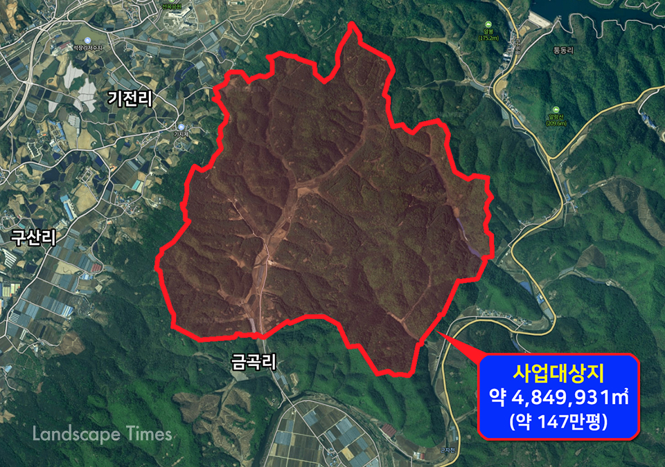 충북 진천군 초평 금곡지구 사업구역 위치도   ⓒ진천군