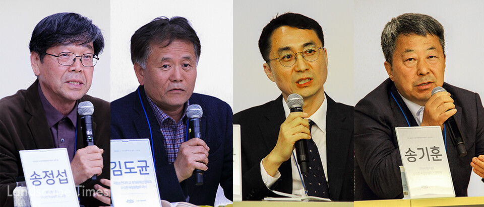 (왼쪽부터) 송정섭 고문, 김도균 교수, 김종근 대표, 송기훈 대표   ⓒCJH