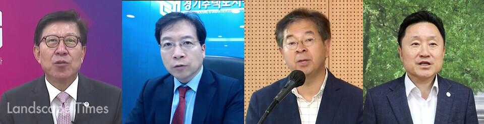 (왼쪽부터) 박형준 시장, 김세용 학회장, 배웅규 학회장, 최인호 의원 ⓒ한국조경학회