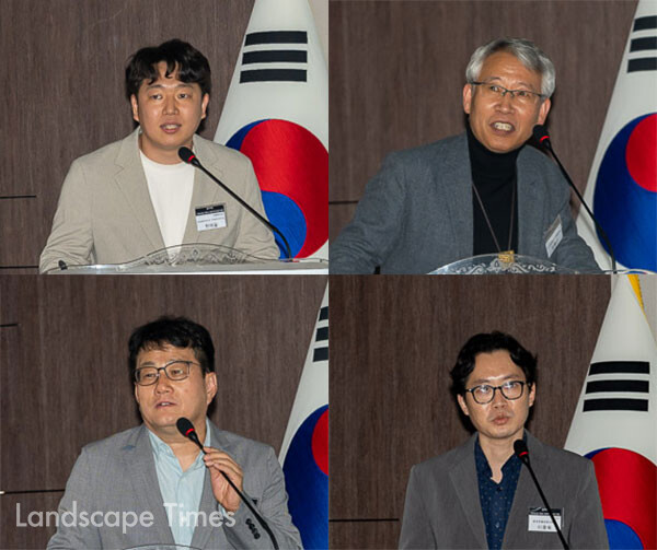 하태일 학예연구사,  김창규 대표, 이종욱 교수, 안승홍 교수(좌측 상단부터 시계방향)