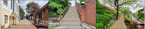 투시도(왼쪽부터) 역사산책길 조성, 각국 조계지 계단 정비, 최초 플라타너스길 정비 ⓒ인천광역시