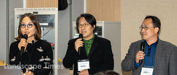 (왼쪽부터)주례민 오랑쥬리 대표, 최신현 씨토포스 대표, 송명준 세미원 대표